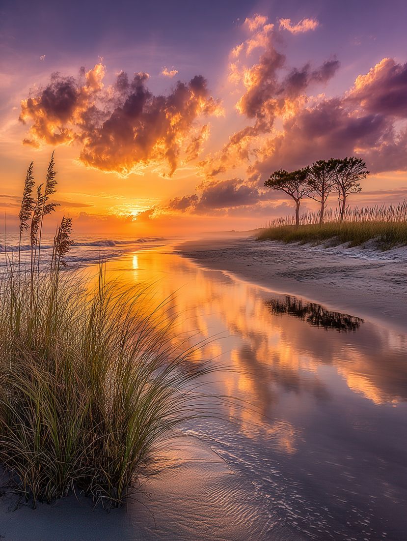 Sunrise over the dunes, Sullivan's Island