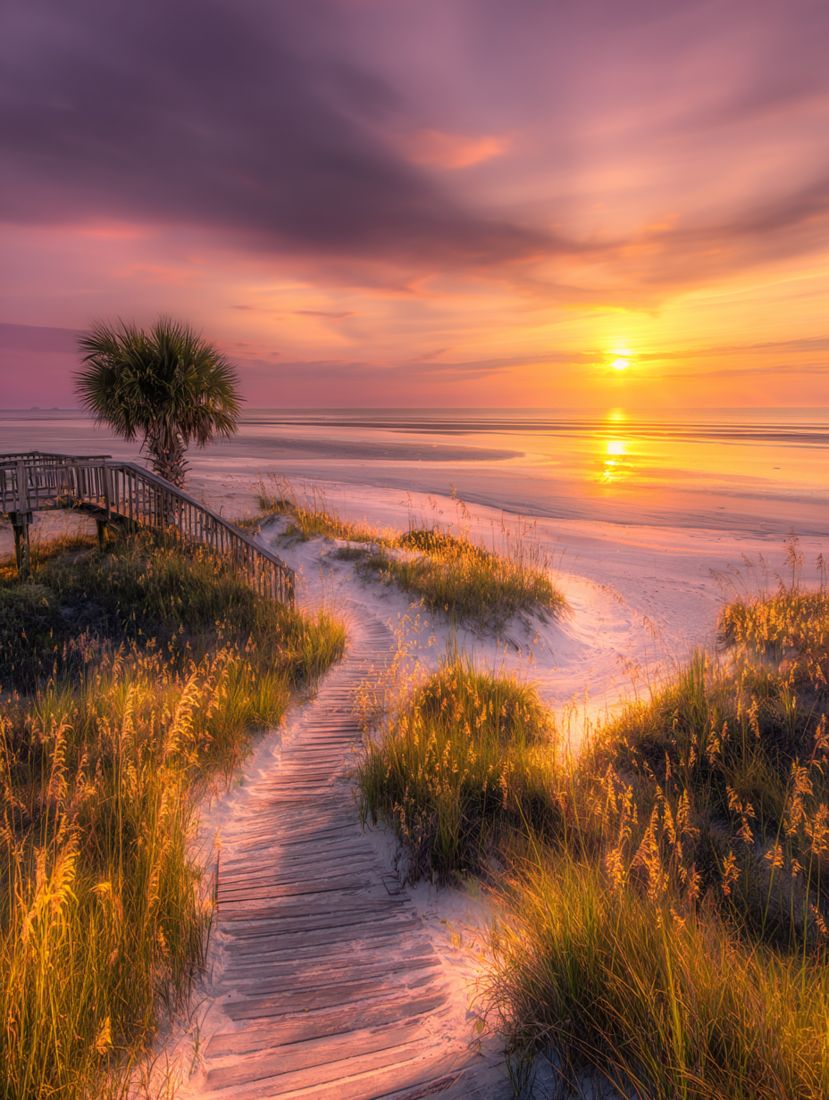Golden sunrise over the marsh